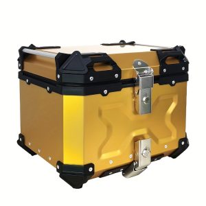 Motorcycle Top Box Tail Box 11.89gal Aluminum Alloy Hard Motorcycle Trunk Bracket Sturdy Luggage Storage Rear Suitcase - Suitable For Cycling Travel - Motorcycle Accessories