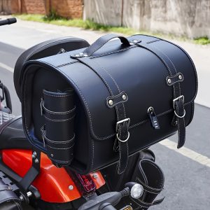 Large, Durable Waterproof Motorcycle Luggage Box, Retro Motorcycle Tail Bag, Motorcycle Tail Box For Travel, Suitable For Storing Helmets, With A Matching Saddle Seat Tail Bag, Large Capacity